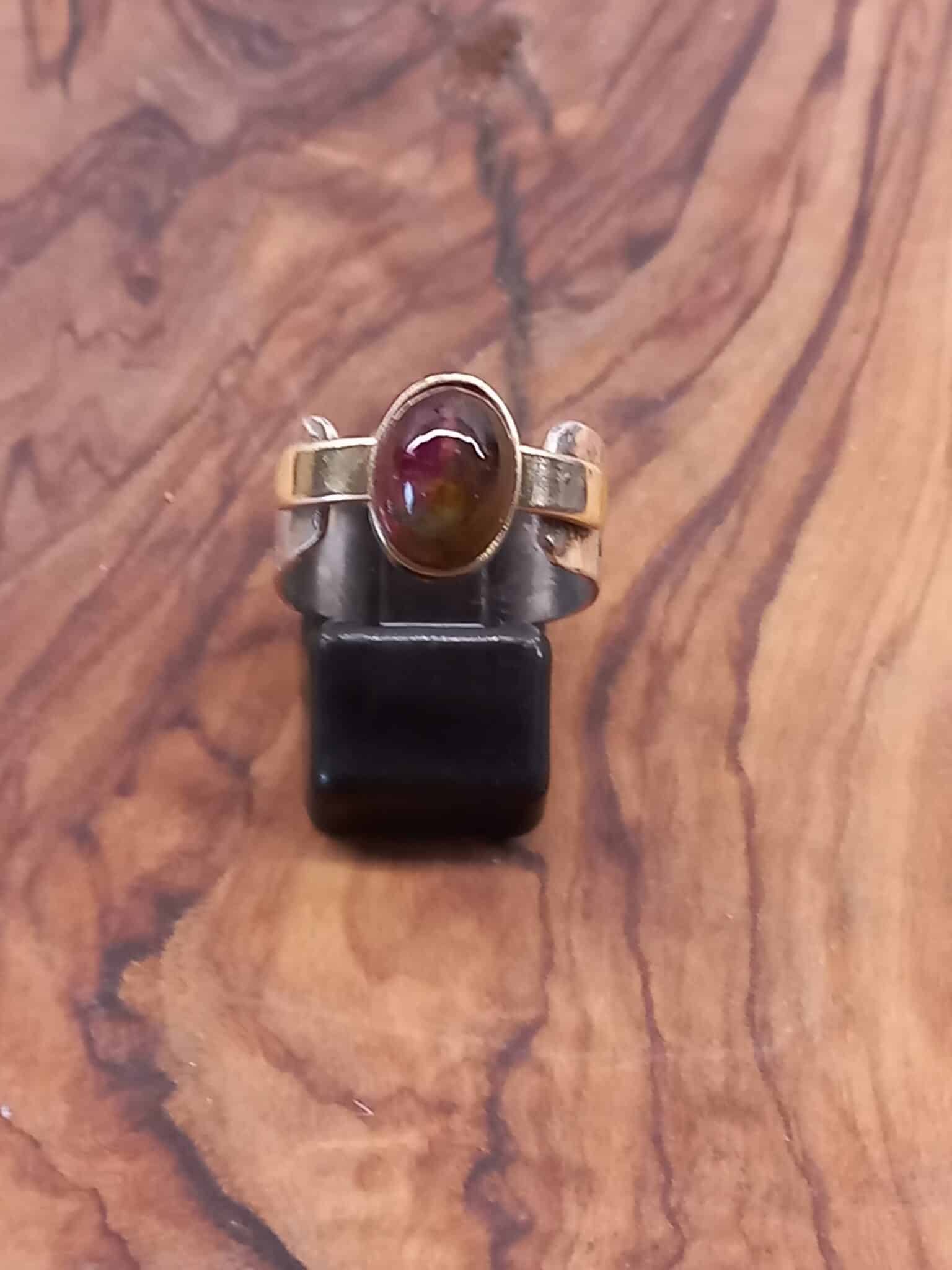Zilveren ring met watermeloen tourmalijn